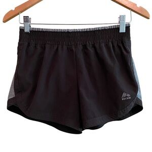 RBX: Women's Black and Gray Performance Athletic Shorts with Zipper pocket